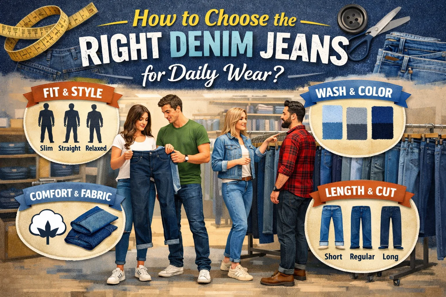 How to Choose the Right Denim Jeans for Daily Wear?