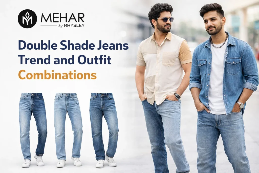 Double Shade Jeans Trend and Outfit Combinations